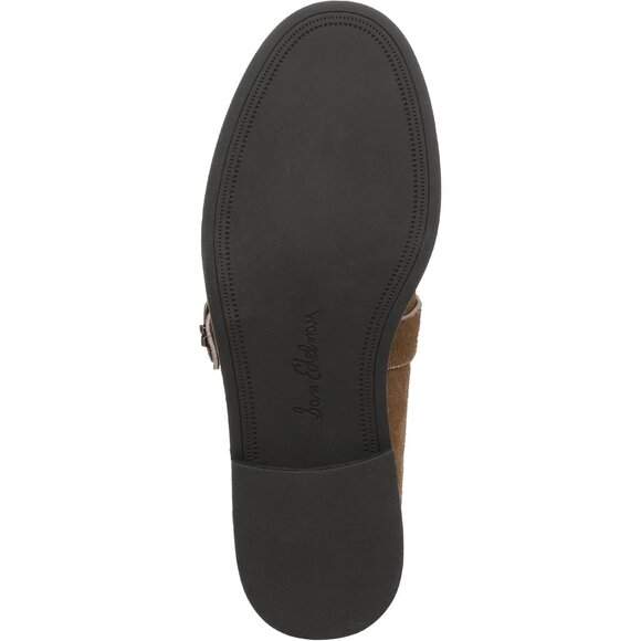 Sam Edelman Womens Light Terra Leather Rounded Toe Ankle Buckle Elaina Loafer - Picture 4 of 6